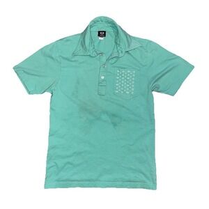 Vintage‎ Y2K Clandestine Teal Polo Shirt Small Pete Wentz Used Flaws